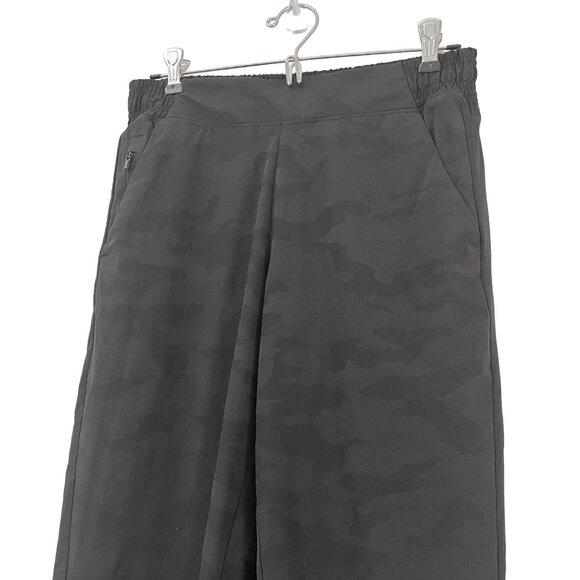 Athleta Womens Black Camo Brooklyn Textured Lined Jogger Pants Size 4 Petite - Picture 5 of 8